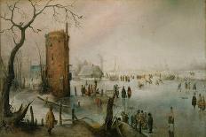 A Winter River Landscape with Figures on the Ice-Hendrik Avercamp-Giclee Print