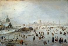 Winter Landscape with Skaters. C.1608-Hendrik Avercamp-Giclee Print