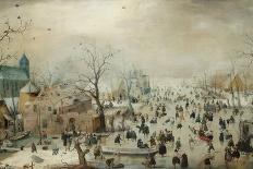 A Winter River Landscape with Figures on the Ice-Hendrik Avercamp-Giclee Print