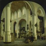 Interior of the Oude Kerk in Delft-Hendrik Cornelisz van Vliet-Framed Stretched Canvas