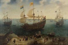 Some East Indiamen Offshore-Hendrik Cornelisz Vroom-Framed Art Print