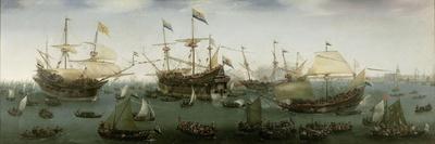 Some East Indiamen Offshore-Hendrik Cornelisz Vroom-Framed Stretched Canvas