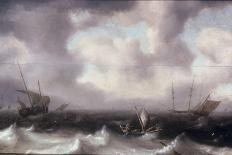 A Fishing Boat on Rough Seas with other Larger Sailing Vessels, 1633-Hendrik Van Anthonissen-Framed Giclee Print