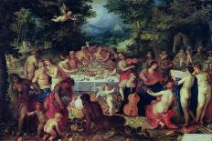 The Winter Feast, Gathering at the Bavarian State Palace-Hendrik van Balen the Elder-Stretched Canvas