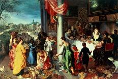 The Winter Feast, Gathering at the Bavarian State Palace-Hendrik van Balen the Elder-Stretched Canvas