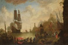 Desembarco de un cortejo en un puerto fluvial, 1688-Hendrik van Minderhout-Giclee Print