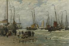 Ships at Anchor Awaiting Passengers-Hendrik Willem Mesdag-Framed Art Print