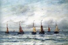 A Moored Fishing Fleet-Hendrik William Mesdag-Stretched Canvas