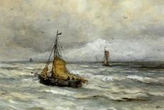 A Moored Fishing Fleet-Hendrik William Mesdag-Stretched Canvas