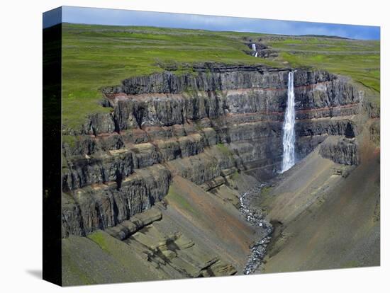 Hengifoss Waterfall-Hans Strand-Stretched Canvas