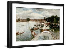 Henley Regatta, 1881-Alfred De Breanski-Framed Giclee Print