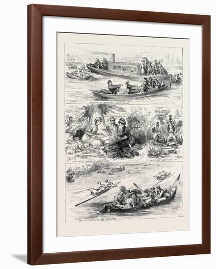 Henley Regatta: Sketches on the River 1880-null-Framed Giclee Print