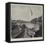 Henley Regatta, the Course from the Bridge-null-Framed Stretched Canvas