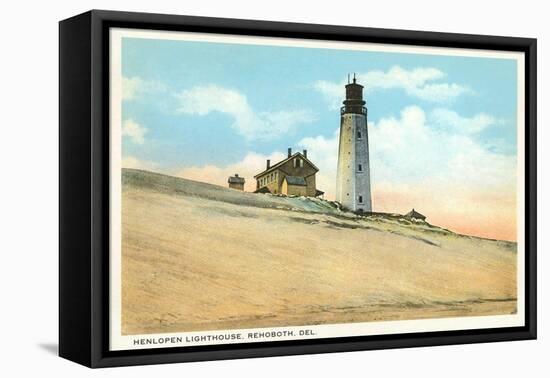 Henlopen Lighthouse, Rehoboth, Delaware-null-Framed Stretched Canvas