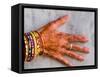 Henna Design on Woman's Hands, Delhi, India-Bill Bachmann-Framed Stretched Canvas