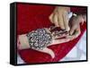 Henna Designs Being Applied to a Woman's Hand, Rajasthan State, India-Bruno Morandi-Framed Stretched Canvas