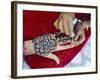 Henna Designs Being Applied to a Woman's Hand, Rajasthan State, India-Bruno Morandi-Framed Photographic Print