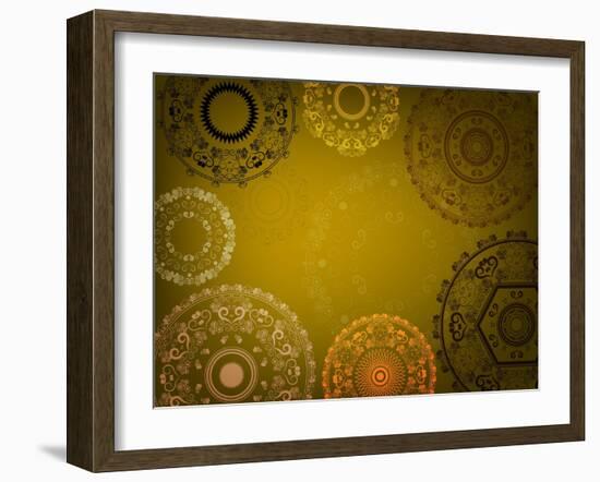 Henna Mandala Design-Acnaleksy-Framed Art Print