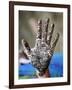 Henna Tattoo on Woman's Hands, Dakshin Kali, Nepal, Asia-Godong-Framed Photographic Print