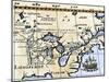 Hennepin's Map of New France and Louisiana - la Carte de la Nouvelle France, c.1683-null-Mounted Giclee Print