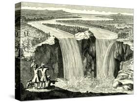 Hennepin's Sketch of Niagara in 1678, USA-null-Stretched Canvas