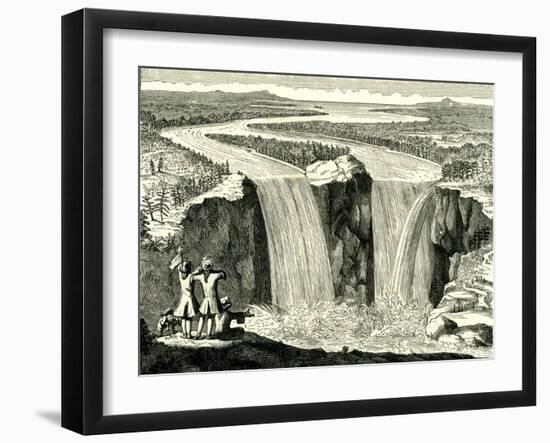 Hennepin's Sketch of Niagara in 1678, USA-null-Framed Giclee Print