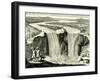 Hennepin's Sketch of Niagara in 1678, USA-null-Framed Giclee Print