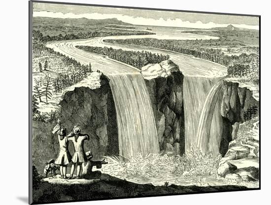 Hennepin's Sketch of Niagara in 1678, USA-null-Mounted Giclee Print