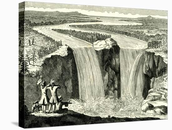 Hennepin's Sketch of Niagara in 1678, USA-null-Stretched Canvas