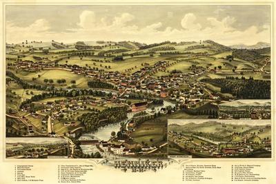 'Henniker, New Hampshire - Panoramic Map' Prints - Lantern Press 