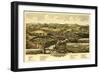 Henniker, New Hampshire - Panoramic Map-Lantern Press-Framed Art Print