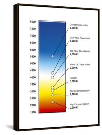'Light Bulb Colour Temperature Spectrum' Photographic Print