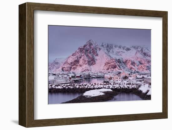 Henningsvaer (Fishing Village), Ausvagoya (Island), Lofoten, 'Nordland' (County), Norway-Rainer Mirau-Framed Photographic Print