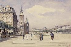 La Tour de l'Horloge vue du Pont Notre-Dame, 1892 Paris-Henri Alexandre Saffrey-Stretched Canvas