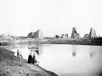 The Colossi of Memnon, Thebes, Nubia, Egypt, 1887-Henri Bechard-Stretched Canvas