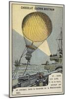 Henri De La Vaulx Attempting a Balloon Flight across the Mediterranean, Escorted by a Cruiser, 1901-null-Mounted Giclee Print