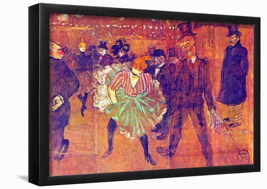 Henri de Toulouse-Lautrec Ball At Moulin-Rouge Art Print Poster-null-Framed Poster