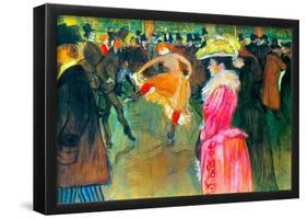 Henri de Toulouse-Lautrec Ball in the Moulin Rouge Art Print Poster-null-Framed Poster