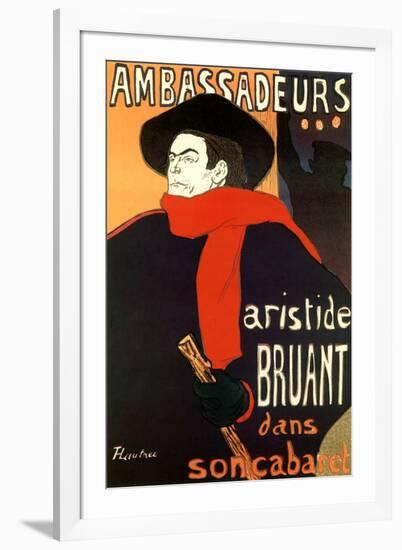 Henri de Toulouse-Lautrec (Bruant in Ambassadeurs)-Henri de Toulouse-Lautrec-Framed Art Print