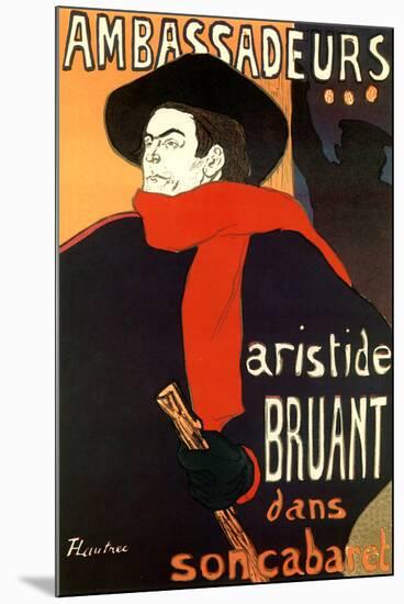 Henri de Toulouse-Lautrec (Bruant in Ambassadeurs)-Henri de Toulouse-Lautrec-Mounted Art Print