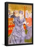 Henri de Toulouse-Lautrec Dancing at the Moulin Rouge Art Print Poster-null-Framed Poster