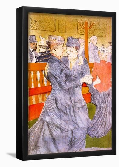 Henri de Toulouse-Lautrec Dancing at the Moulin Rouge Art Print Poster-null-Framed Poster