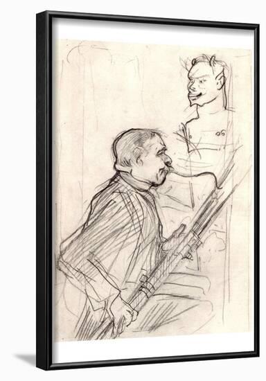 Henri de Toulouse-Lautrec (Desiré Dihau, bassoon playing) Art Poster Print-null-Framed Poster