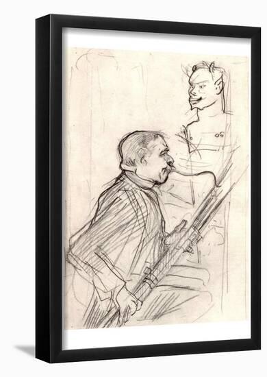 Henri de Toulouse-Lautrec (Desiré Dihau, bassoon playing) Art Poster Print-null-Framed Poster