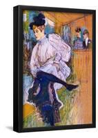 Henri de Toulouse-Lautrec Jane Avril Dances Art Print Poster-null-Framed Poster
