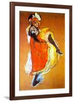 Henri de Toulouse-Lautrec Jane Avril Dancing-Henri de Toulouse-Lautrec-Framed Art Print