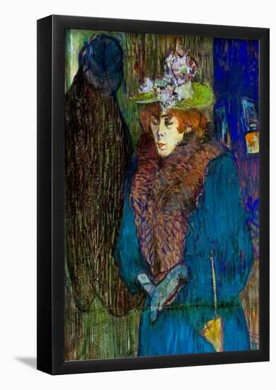 Henri de Toulouse-Lautrec Jane Avril Entering in the Moulin Rouge Art Print Poster-null-Framed Poster