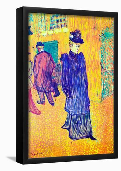 Henri de Toulouse-Lautrec Jane Avril Leaves the Moulin Rouge Art Print Poster-null-Framed Poster