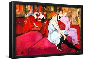 Henri de Toulouse-Lautrec Salon in the Rue de Moulins Art Print Poster-null-Framed Poster