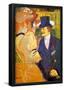 Henri de Toulouse-Lautrec Study for the Flirt Englishman in the Moulin Rouge Art Print Poster-null-Framed Poster